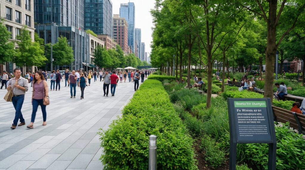 Жильё и городская среда: благоустройство дворов, парков и общественных пространств - иллюстрация